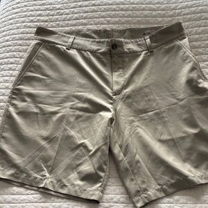 Adidas 10 inch Men's Flat Front Shorts - Light Khaki